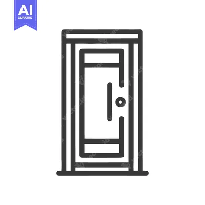 Popular premium asset: Minimalist Door Icon: Clean Line Art Illustration on White Background