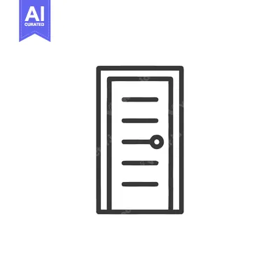 Aset premium populer: Minimalist Door Icon: Simple Line Art Illustration on White Background
