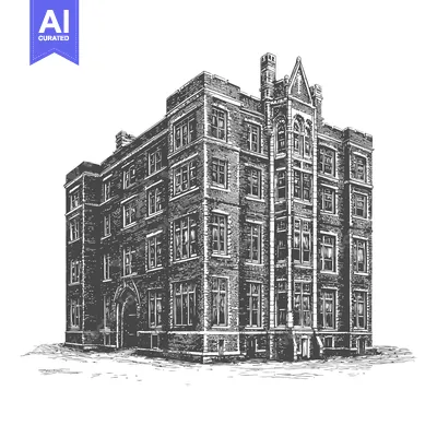 Popular premium asset: A Detailed Illustration Of A Multi Story Brick Building