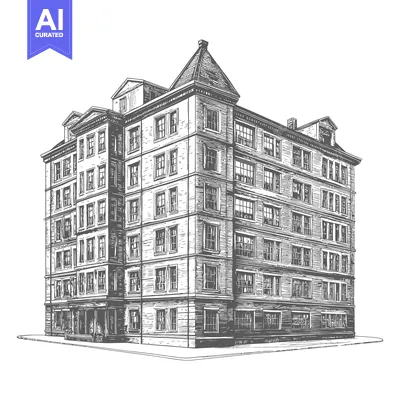 Premium design asset: A Detailed Drawing Of A Multi Story Building