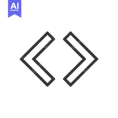 Minimalist Chevron Brackets: Symmetrical, Geometric Design on White Ba