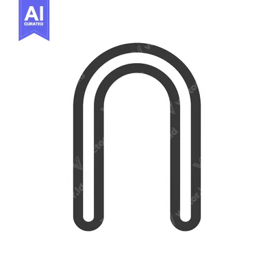 Premium design asset: Double-lined Black Arch Shape