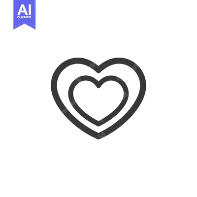 Aset premium populer: Double-lined heart shape icon
