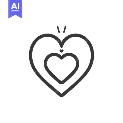 Premium design asset: Double-lined heart with a smaller heart inside