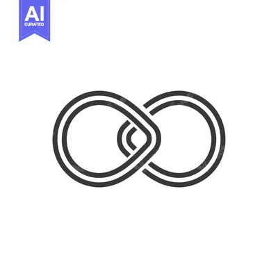 Aset premium populer: Double-lined infinity symbol on white background