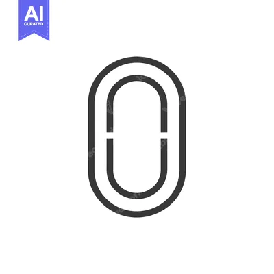 Premium design asset: Double-lined oval shape with an inner 'U'