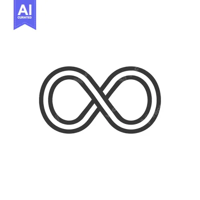 Aset desain premium: Double-Line Infinity Symbol in Black and White