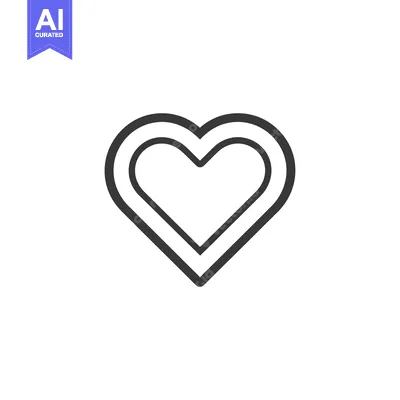 Aset premium populer: Double Outline Heart Shape Icon