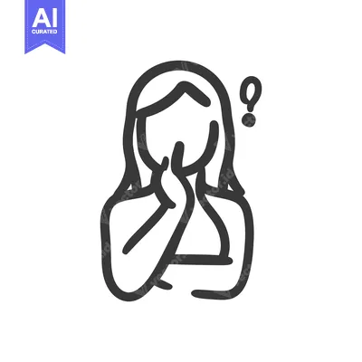 A graphical representation of a person contemplating something importa