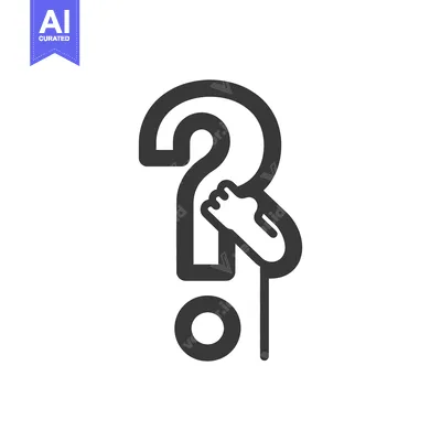 Simple question mark symbol with an arm holding it carefully