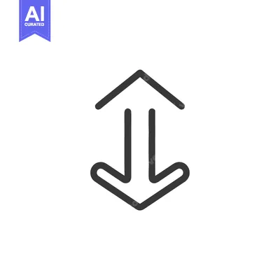 Aset desain premium: Up and Down Arrow Icon: Directional Symbol with Rounded Edges on White