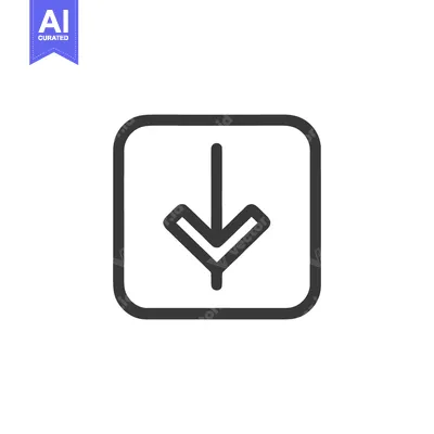 Popular premium asset: Simple Down Arrow Icon in Rounded Square, Minimalist Design on White B