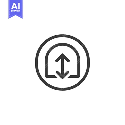 Aset desain premium: Up and Down Arrow Icon in Circle, Minimalist Design