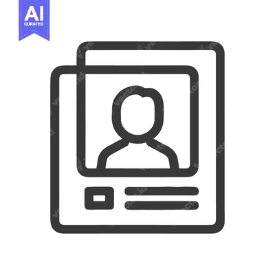 Aset desain premium: Minimalist Icon of Profile Card with Person and Information
