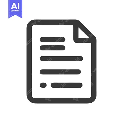 Premium design asset: Minimalist Document Icon: Rounded Corners, Folded Edge, Dark Gray Line
