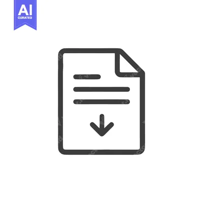 Popular premium asset: Download Document Icon: Simple Line Art with Arrow