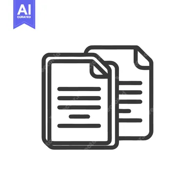 Popular premium asset: Two Documents Icon: Stacked Pages with Text, Outline Style