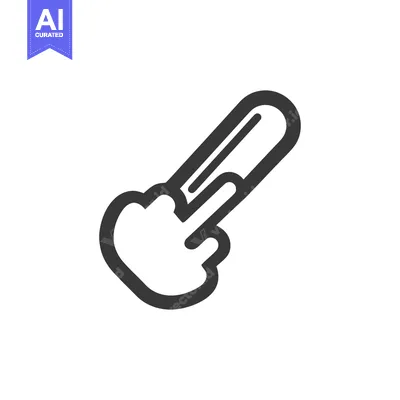 Aset premium populer: Stylized Hand Gesture Icon: Middle Finger Extended in Bold Outline Des