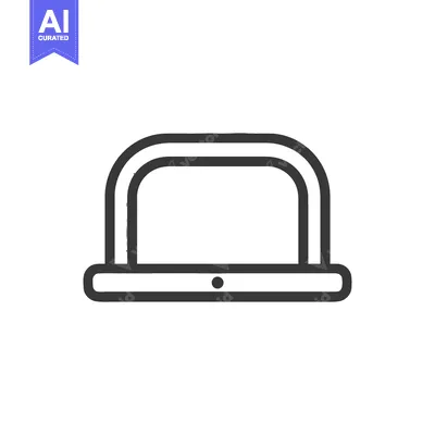 Aset premium populer: Minimalist Laptop Icon: Clean Line Art on White Background, Modern Des