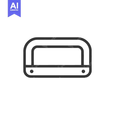 Premium design asset: Minimalist Hacksaw Icon: Clean Line Art on White Background