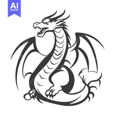 Aset premium populer: A stylized illustration shows a fearsome dragon in a heraldic pose