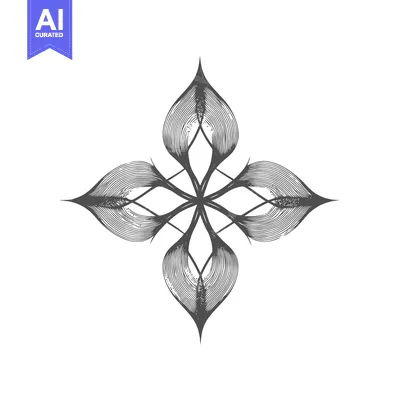 Popular premium asset: Intricate Floral Cross Design: Elegant Line Art on White Background