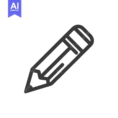 Premium design asset: Minimalist Pencil Icon: Sharp Point, Eraser, Bold Outline on White