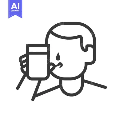 Aset premium populer: A person drinking from a glass with a liquid in it