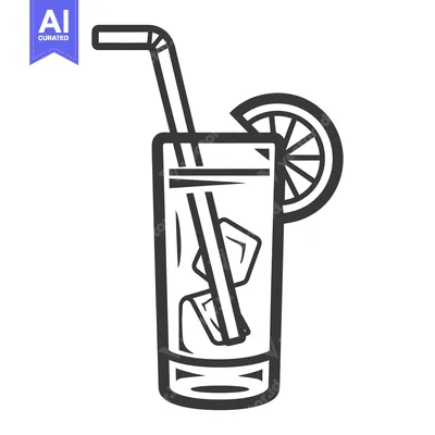 Aset premium populer: A refreshing beverage inside of a tall glass with citrus garnish
