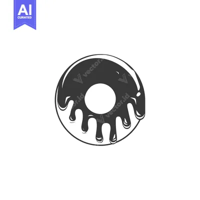 Aset desain premium: Dripping Glaze Donut Illustration
