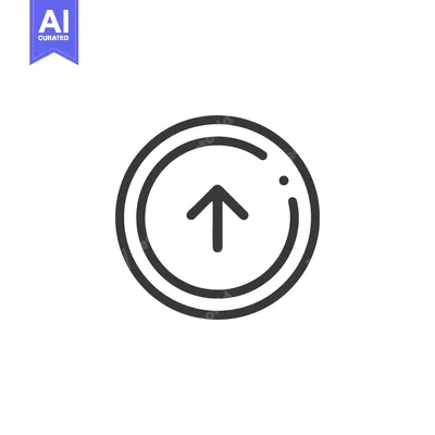 Aset premium populer: Minimalist Up Arrow Icon in Double Circle with Dot Accent