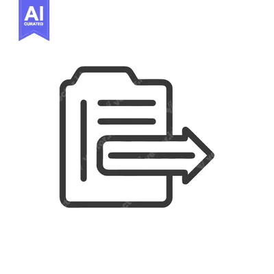 Aset premium populer: File Export Icon: Document Transfer with Arrow, Minimalist Design