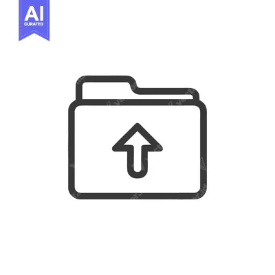 Premium design asset: Upload Folder Icon: Simple Line Art for Data Transfer and Storage