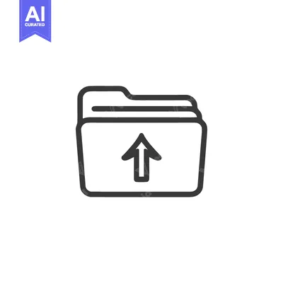 Aset premium populer: Upload Folder Icon: Simple Outline Design with Arrow Symbol