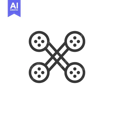 Drone with Four Propellers and Four Dots on Each