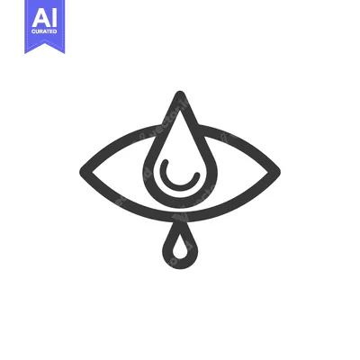 Premium design asset: Stylized Eye with Tears: Minimalist Icon of Sadness and Emotion
