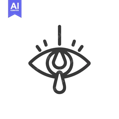 Popular premium asset: Crying Eye Icon: Minimalist Line Art with Tears and Lashes