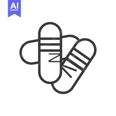 Premium design asset: Black and white illustration of two shoes with laces