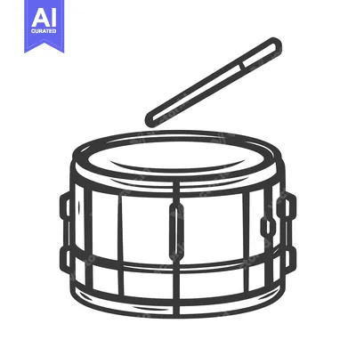 Premium design asset: A graphic illustration of a drum and a single drumstick