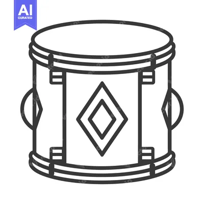 Popular premium asset: An illustrated black and white image depicting a musical drum