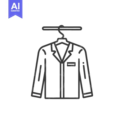 Premium design asset: Minimalist Line Art: Suit Jacket on Hanger, Clean Style