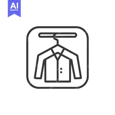 Popular premium asset: Minimalist Shirt Icon: Hanger, Collar, Buttons, Rounded Square Frame