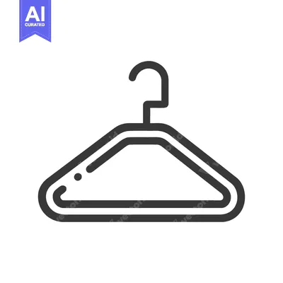 Premium design asset: Minimalist Clothes Hanger Icon: Clean, Modern Design on White Backgrou