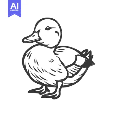 Popular premium asset: A simple illustration of a duckling standing on a surface