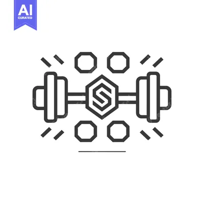 Aset premium populer: Dumbbell Icon with Hexagon and S Letter Inside