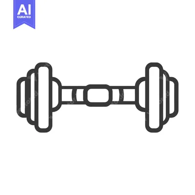 Aset desain premium: Depiction of a single dumbbell used for exercise and strength training