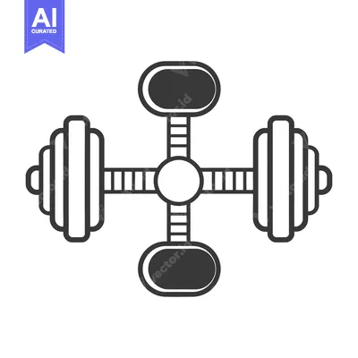 Aset desain premium: A stylized depiction of a fitness or weight training apparatus