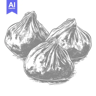 Premium design asset: Three Steamed Buns A Culinary Delightful Illustration