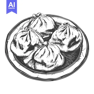 Delicious Steamed Dumplings Served on a Plate