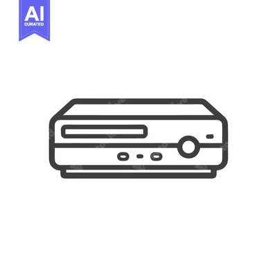 Retro DVD Player Outline: Vintage Technology Icon, Minimalist Design